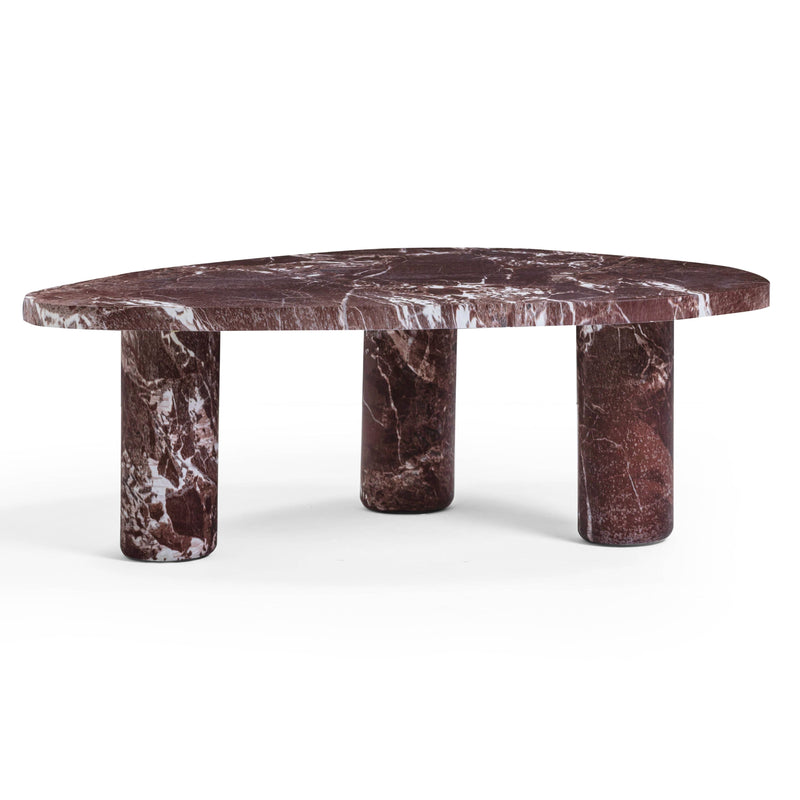 Libby Faux Red Levanto Marble Indoor/Outdoor Coffee Table (36"-48") - 36"