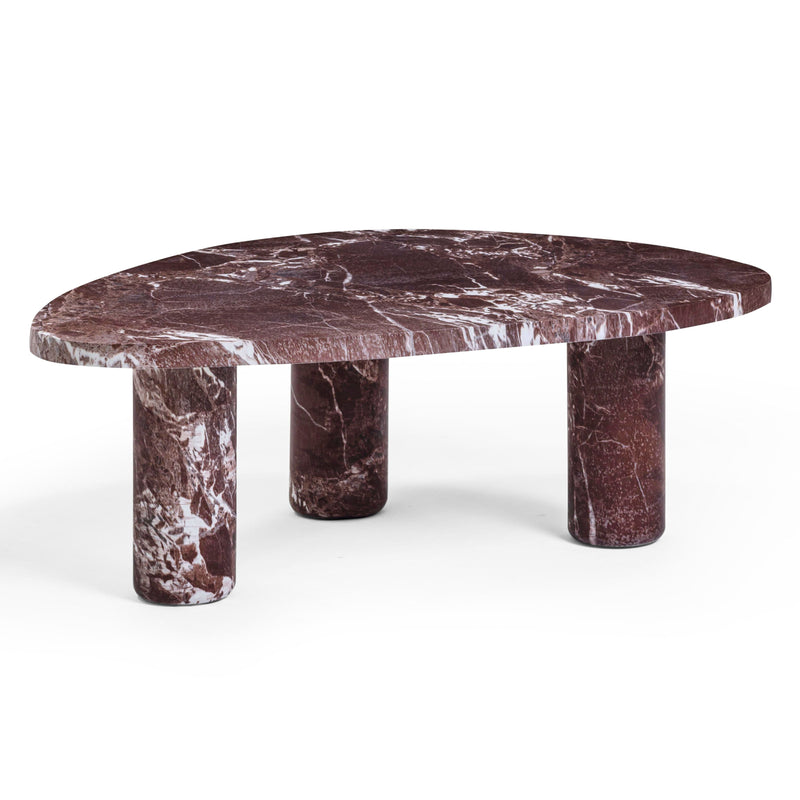 Libby Faux Red Levanto Marble Indoor/Outdoor Coffee Table (36"-48") - 36"