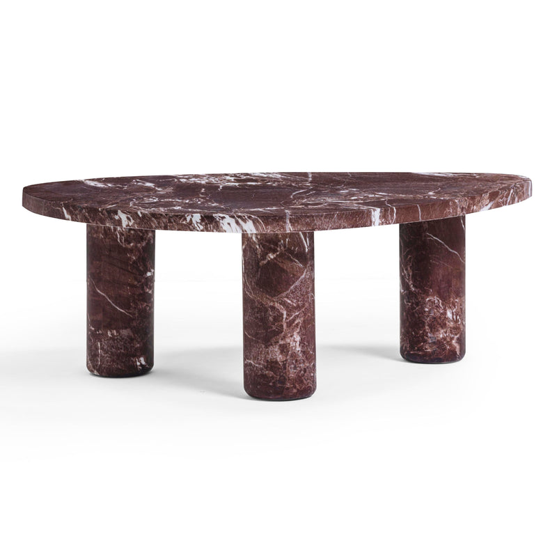 Libby Faux Red Levanto Marble Indoor/Outdoor Coffee Table (36"-48") - 36"