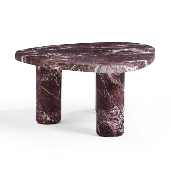 Libby Faux Red Levanto Marble Indoor/Outdoor Coffee Table (36"-48") - 36"