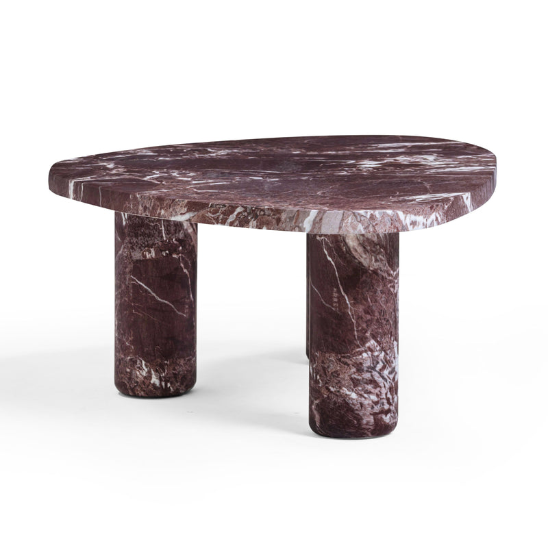 Libby Faux Red Levanto Marble Indoor/Outdoor Coffee Table (36"-48") - 36"