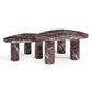 Libby 2-Piece Faux Red Levanto Marble Indoor/Outdoor Nesting Coffee Table Set