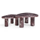 Libby 2-Piece Faux Red Levanto Marble Indoor/Outdoor Nesting Coffee Table Set