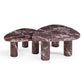 Libby 2-Piece Faux Red Levanto Marble Indoor/Outdoor Nesting Coffee Table Set