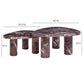 Libby 2-Piece Faux Red Levanto Marble Indoor/Outdoor Nesting Coffee Table Set