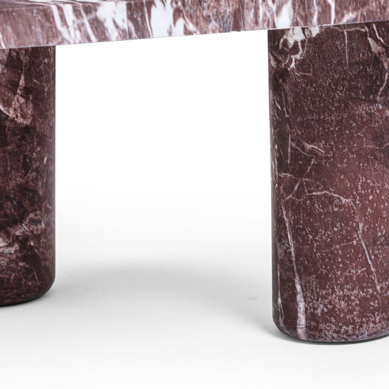 Libby Faux Red Levanto Marble Indoor/Outdoor Coffee Table (36"-48") - 36"