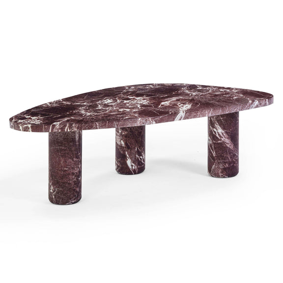 Libby Faux Red Levanto Marble Indoor/Outdoor Coffee Table (36"-48") - 48"
