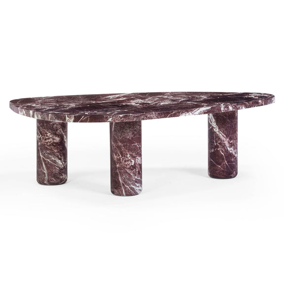 Libby Faux Red Levanto Marble Indoor/Outdoor Coffee Table (36"-48") - 48"