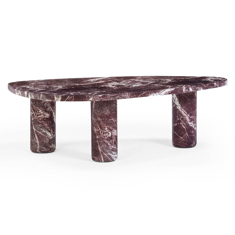 Libby Faux Red Levanto Marble Indoor/Outdoor Coffee Table (36"-48") - 48"