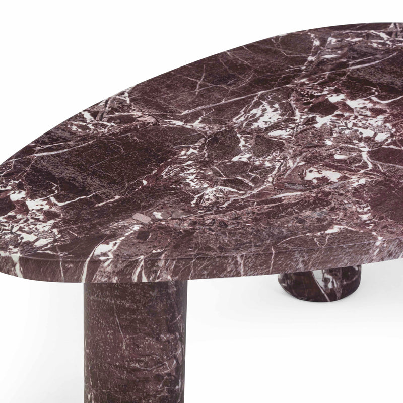Libby Faux Red Levanto Marble Indoor/Outdoor Coffee Table (36"-48") - 48"
