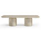 Tyche 55" Faux Travertine Indoor/Outdoor Concrete Rectangular Coffee Table