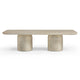Tyche 55" Faux Travertine Indoor/Outdoor Concrete Rectangular Coffee Table
