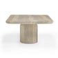 Tyche 55" Faux Travertine Indoor/Outdoor Concrete Rectangular Coffee Table