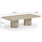 Tyche 55" Faux Travertine Indoor/Outdoor Concrete Rectangular Coffee Table