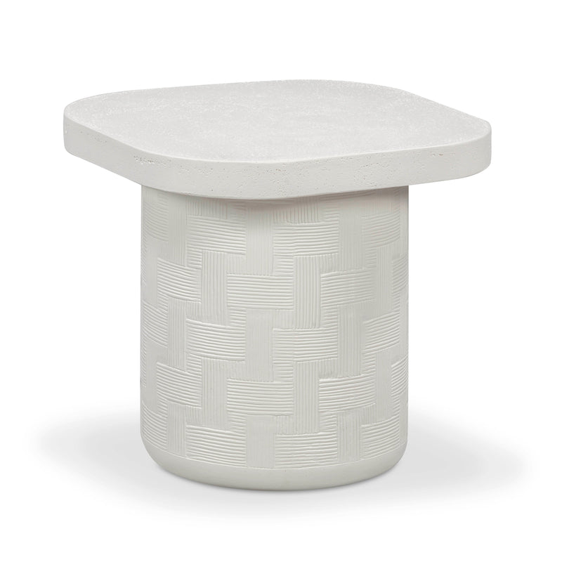 Suraya Indoor/Outdoor Concrete Side Table - Ivory