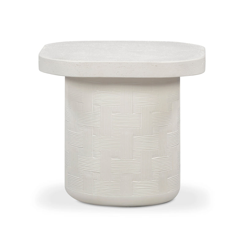 Suraya Indoor/Outdoor Concrete Side Table - Ivory