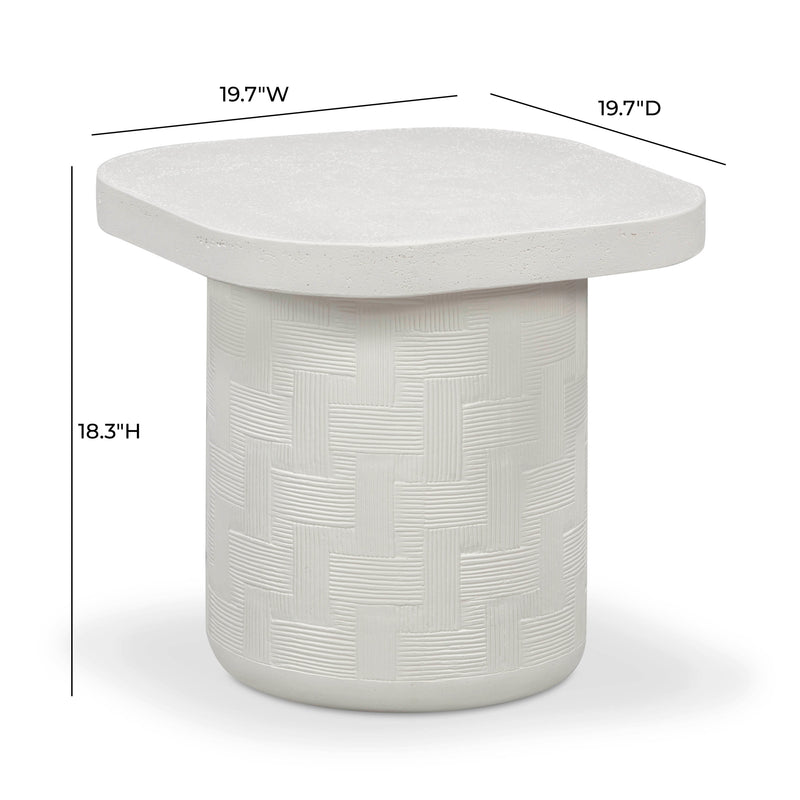 Suraya Indoor/Outdoor Concrete Side Table - Ivory
