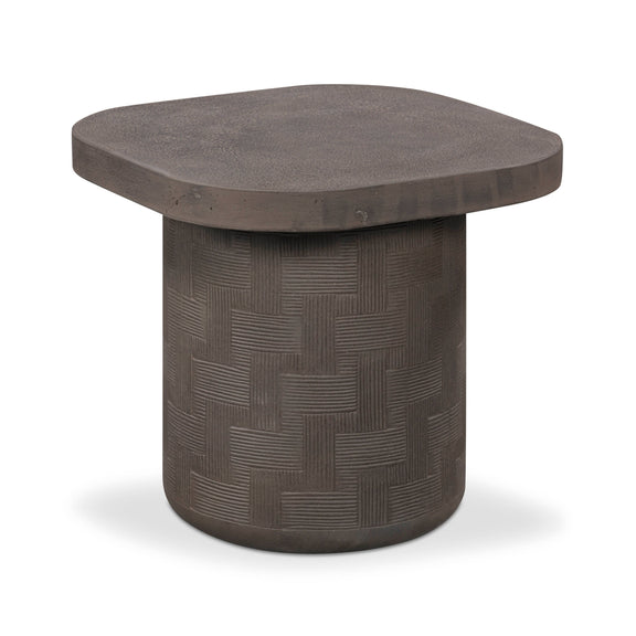 Suraya Indoor/Outdoor Concrete Side Table - Dark Umber