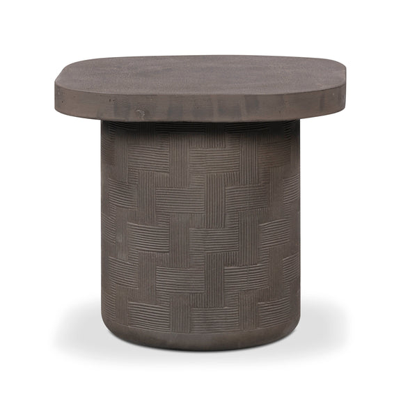 Suraya Indoor/Outdoor Concrete Side Table - Dark Umber