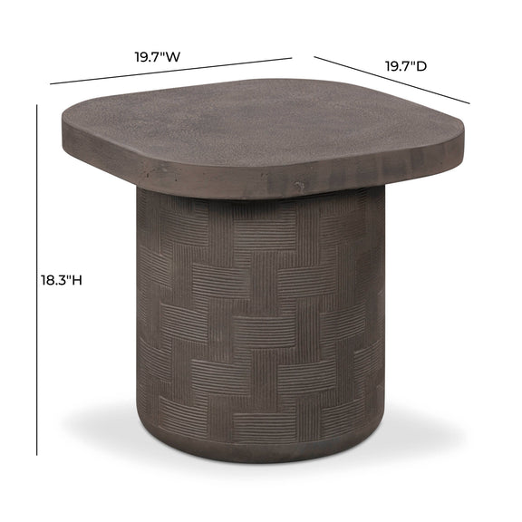 Suraya Indoor/Outdoor Concrete Side Table - Dark Umber