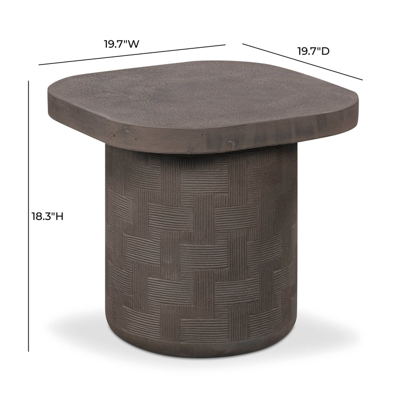 Suraya Indoor/Outdoor Concrete Side Table - Dark Umber