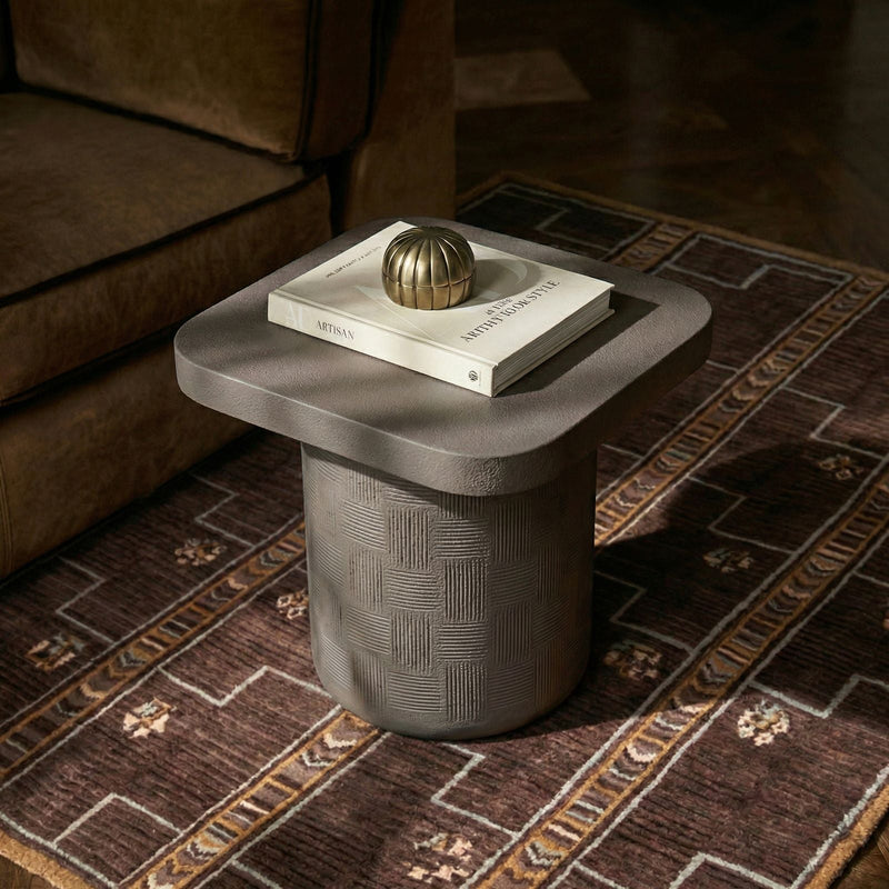 Suraya Indoor/Outdoor Concrete Side Table - Dark Umber