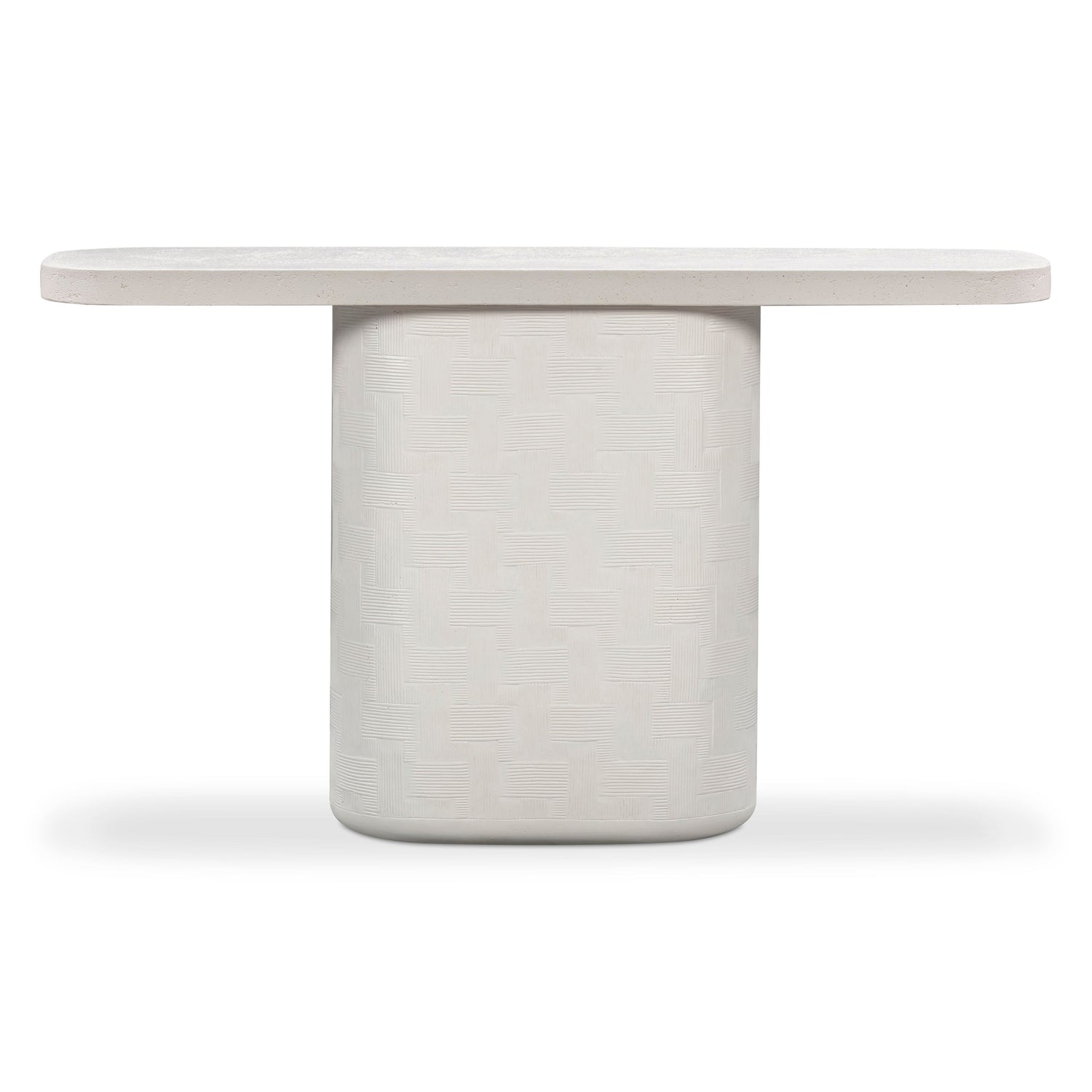 Suraya 55" Indoor/Outdoor Concrete Console Table - Ivory