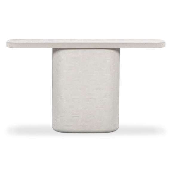 Suraya 55" Indoor/Outdoor Concrete Console Table - Ivory