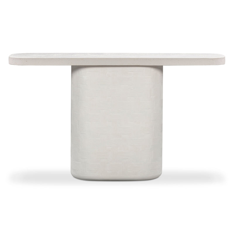 Suraya 55" Indoor/Outdoor Concrete Console Table - Ivory