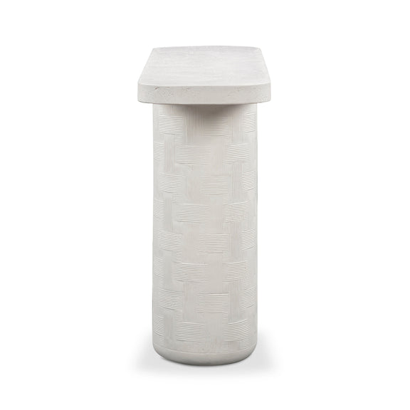 Suraya 55" Indoor/Outdoor Concrete Console Table - Ivory