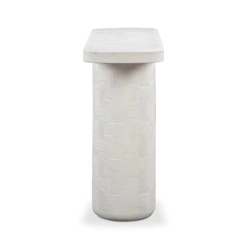 Suraya 55" Indoor/Outdoor Concrete Console Table - Ivory