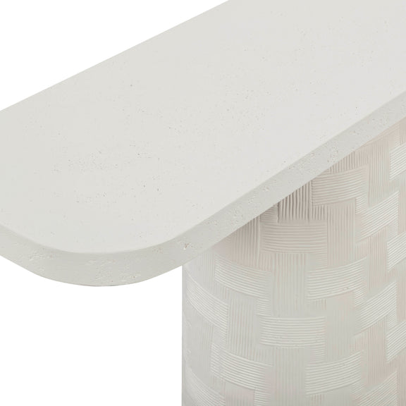 Suraya 55" Indoor/Outdoor Concrete Console Table - Ivory