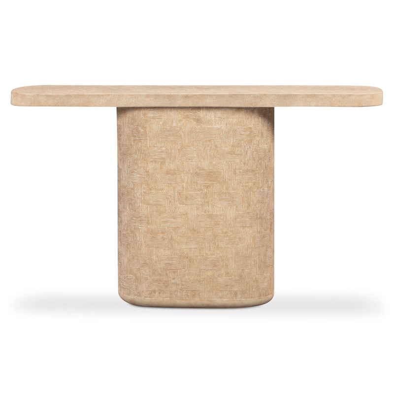 Suraya 55" Indoor/Outdoor Concrete Console Table - Faux Travertine