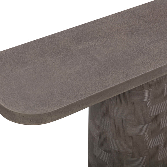 Suraya 55" Indoor/Outdoor Concrete Console Table - Dark Umber
