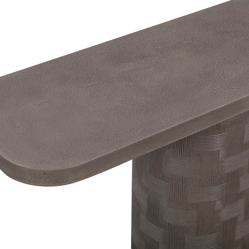 Suraya 55" Indoor/Outdoor Concrete Console Table - Dark Umber