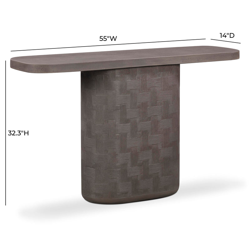Suraya 55" Indoor/Outdoor Concrete Console Table - Dark Umber