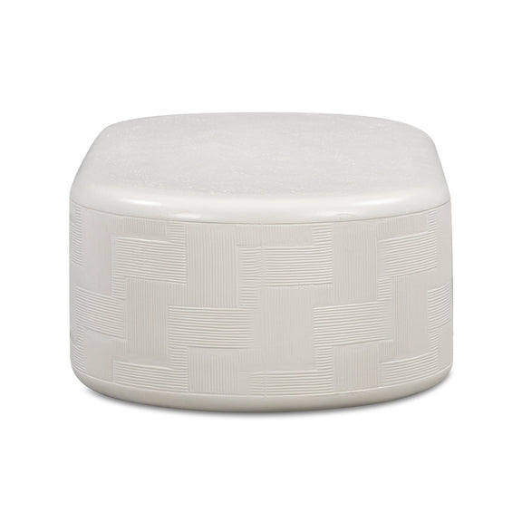 Suraya 55" Indoor/Outdoor Concrete Rounded Coffee Table - Ivory