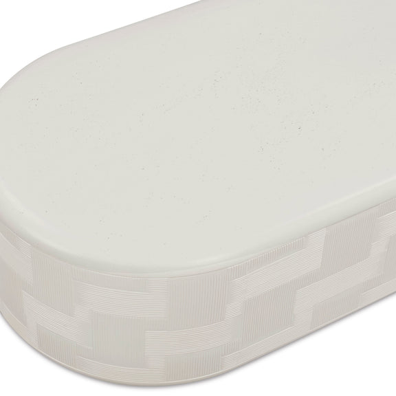 Suraya 55" Indoor/Outdoor Concrete Rounded Coffee Table - Ivory