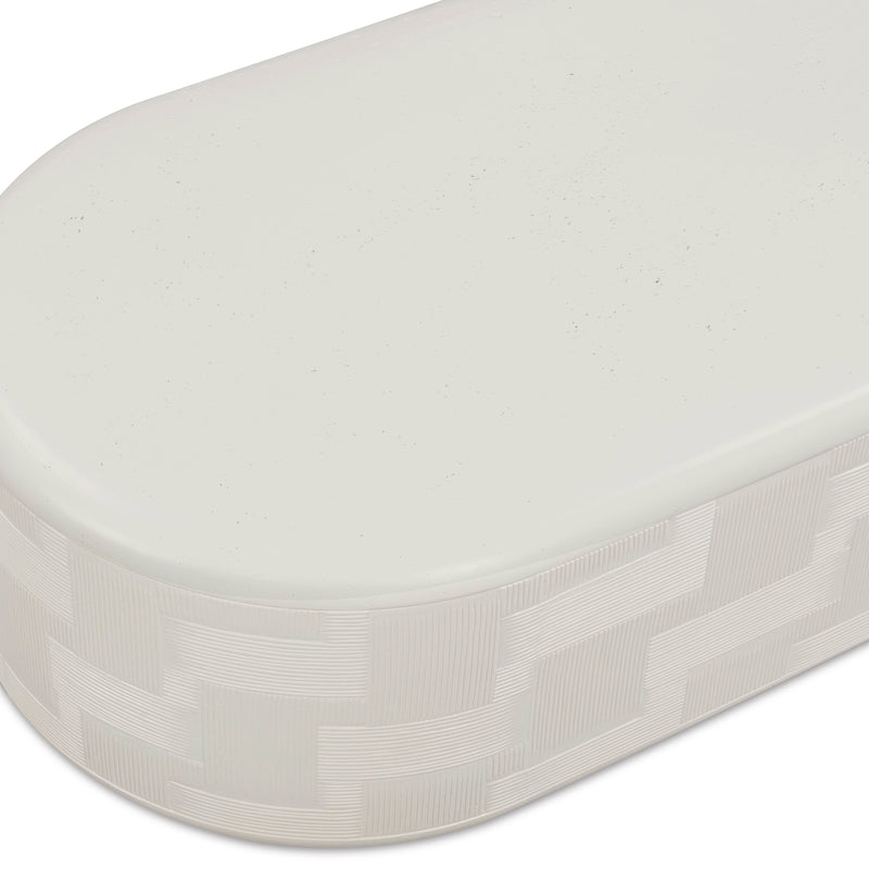 Suraya 55" Indoor/Outdoor Concrete Rounded Coffee Table - Ivory
