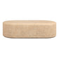 Suraya 55" Indoor/Outdoor Concrete Rounded Coffee Table - Faux Travertine
