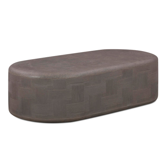 Suraya 55" Indoor/Outdoor Concrete Rounded Coffee Table - Dark Umber
