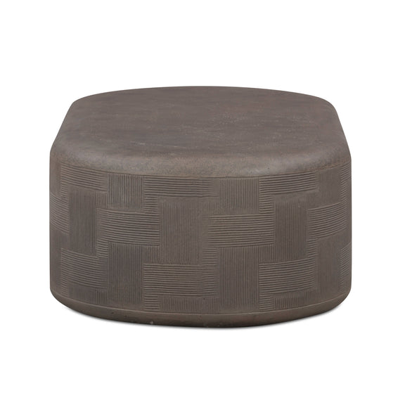 Suraya 55" Indoor/Outdoor Concrete Rounded Coffee Table - Dark Umber