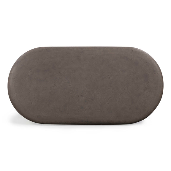 Suraya 55" Indoor/Outdoor Concrete Rounded Coffee Table - Dark Umber
