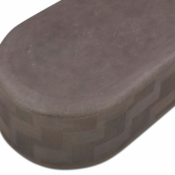Suraya 55" Indoor/Outdoor Concrete Rounded Coffee Table - Dark Umber