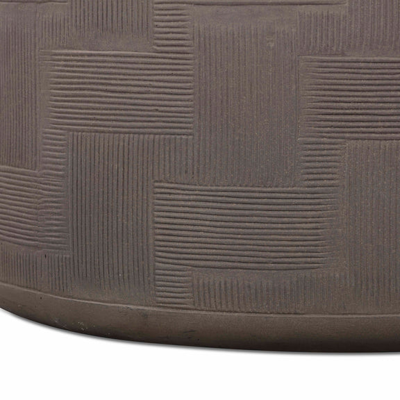 Suraya 55" Indoor/Outdoor Concrete Rounded Coffee Table - Dark Umber