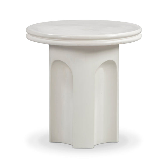 Cassandra Ivory Indoor/Outdoor Concrete Side Table