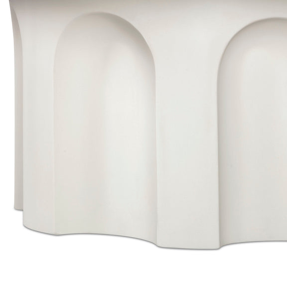 Cassandra 38" Ivory Indoor/Outdoor Concrete Round Coffee Table