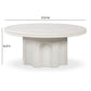 Cassandra 38" Ivory Indoor/Outdoor Concrete Round Coffee Table