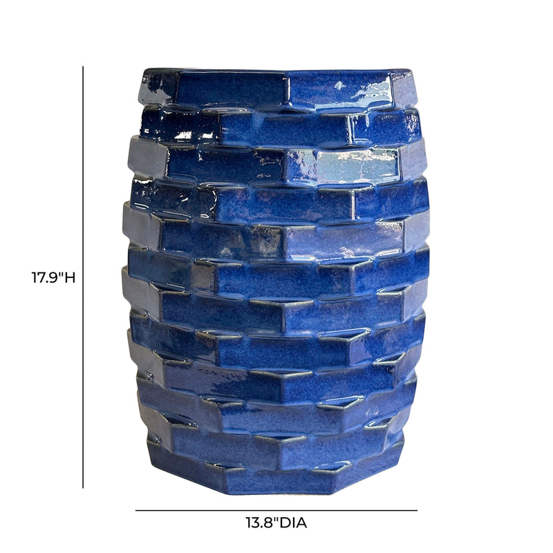 Trax Azul Blue Indoor/Outdoor Ceramic Side Table