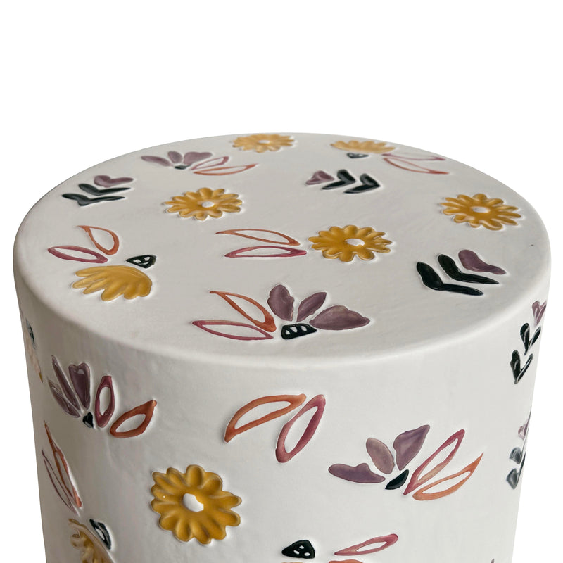 Ceramic Hand-Painted Floral Indoor/Outdoor Table